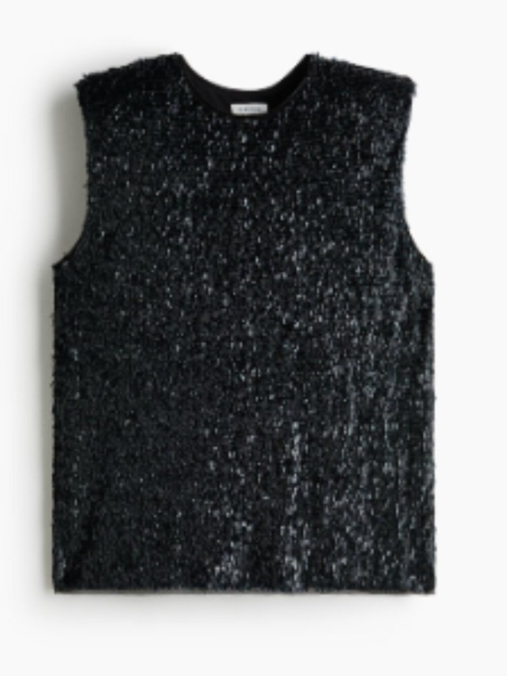 H&M Sequined Top with Shoulder Pads